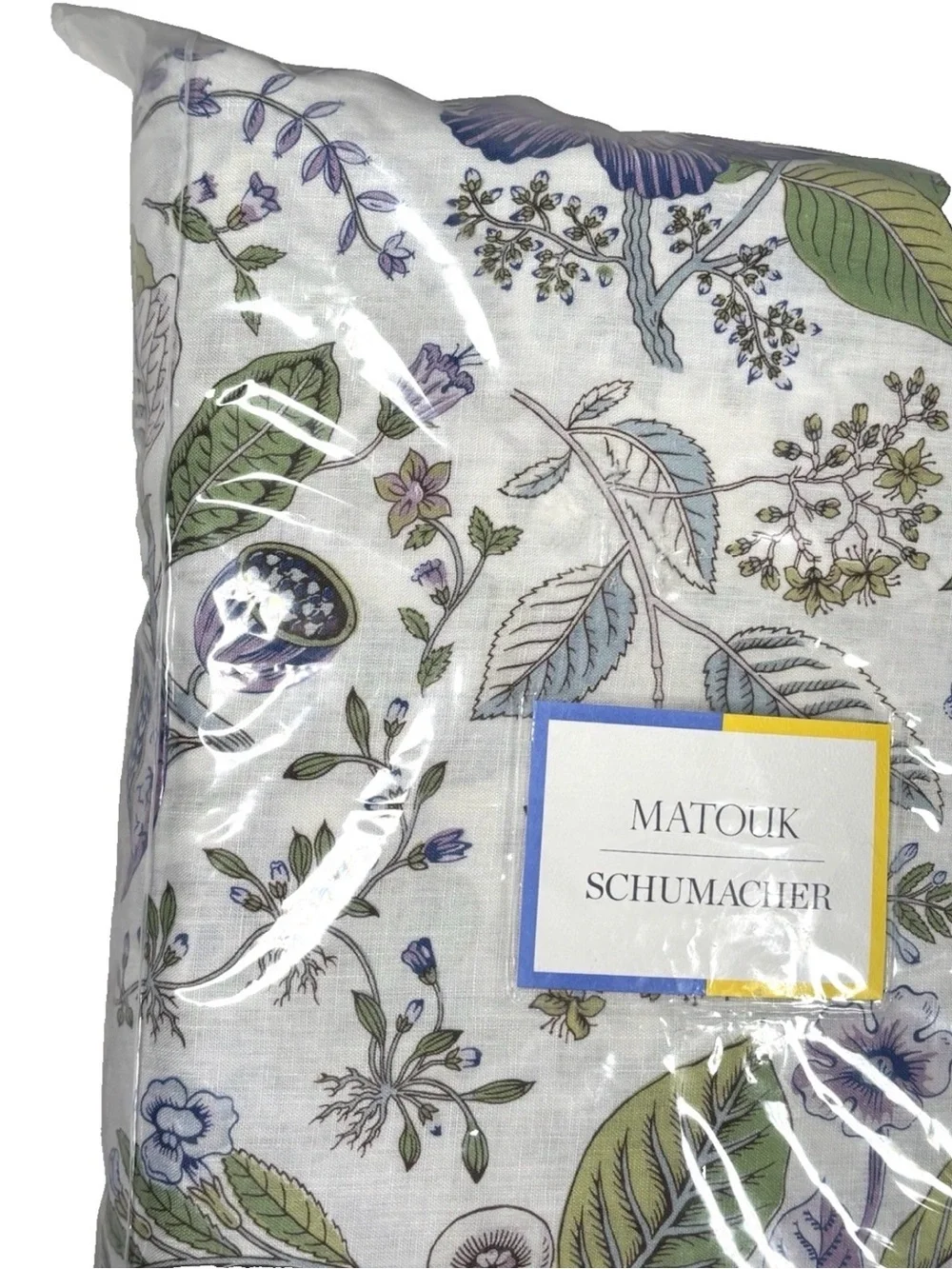 Matouk Schumacher Queen Sheet Set Pomegranate Linen Lilac Botanical Floral Italy